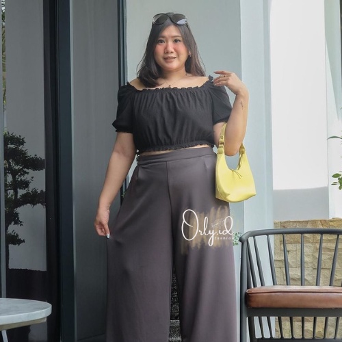 S-XXXXL CAMARA Baju sabrina Baju Atasan Sabrina Wanita Jumbo Crop Top Korean Style Blouse Lengan Pan