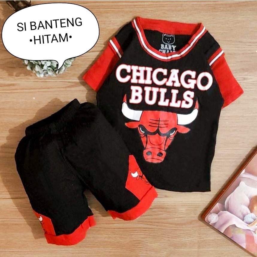 Setelan Anak Laki Laki - Baju Bayi Cowok Motif Si Banteng Usia 0-6 Bulan