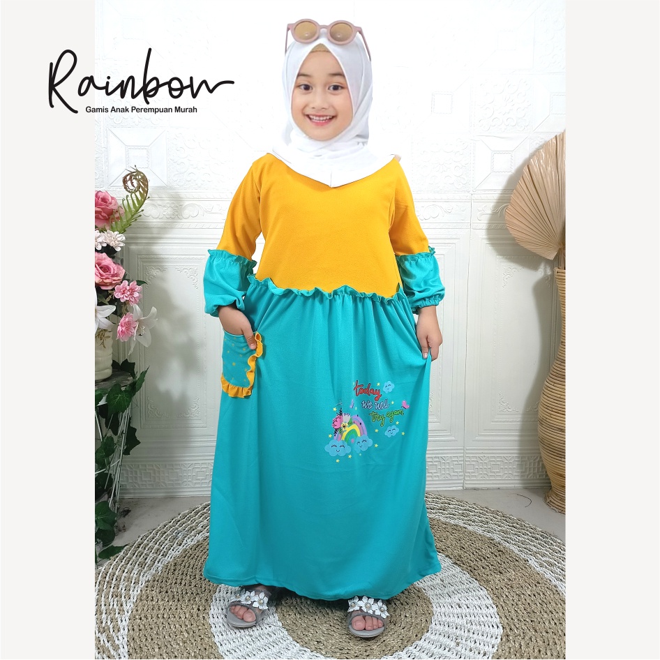 Gamis Anak Soleha Rainbow Warna Mix CKids