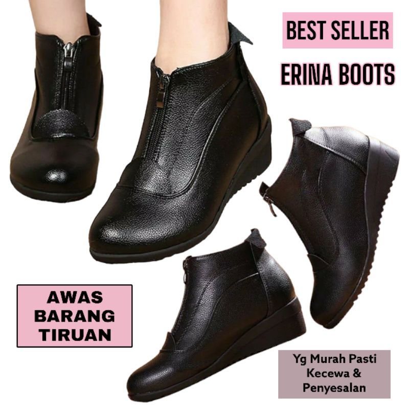 Sepatu Kerja Wanita Boots Kerja Wanita Boot Wanita Erina Original by Etnikshoes