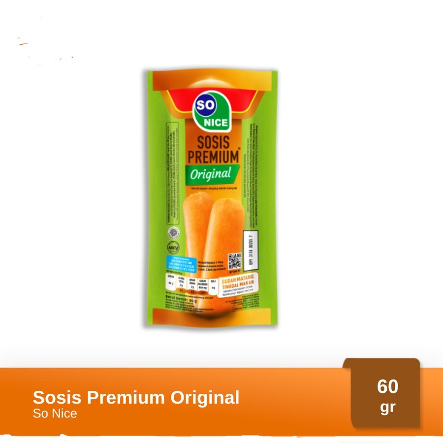 SOSIS SO NICE PREMIUM SINGLE SIAP MAKAN ORIGINAL 60GR HALAL