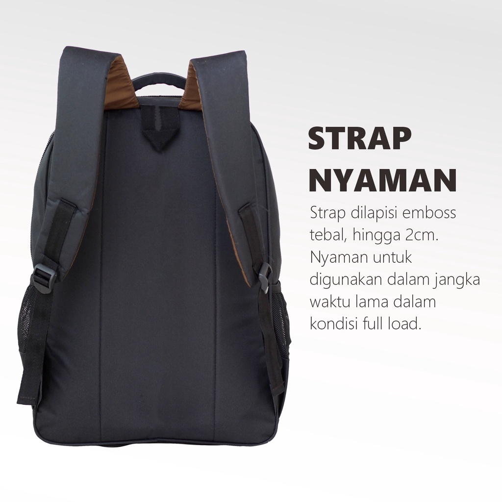 Backpack Laki-Laki SMP SMA Tas Punggung Cowok Multifungsi Rebound Resleting Atas Hitam Keren Bagus Berkualitas