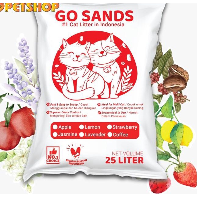 GO SANDS Cat Litter 25L Pasir Kotoran Kucing Ekonomis -