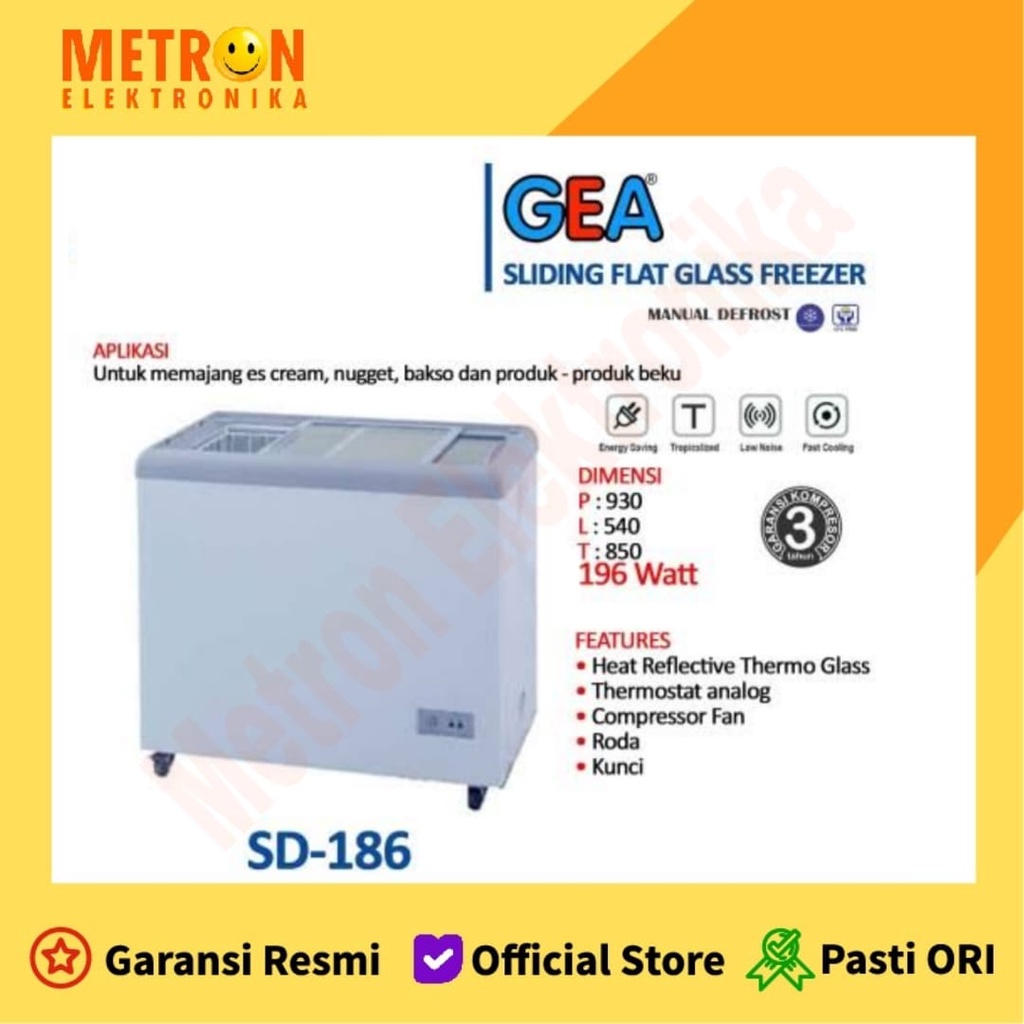 GEA SD 186 - SLIDING FLAT FREEZER 186 LITER / SD186
