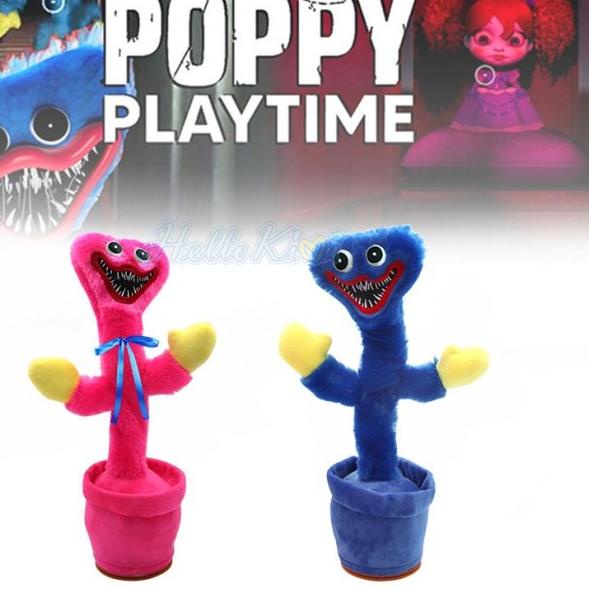 Mainan Boneka Dancing cactus Doll POPPY PLAYTIME HUGGY WUGGY USB - Biru
