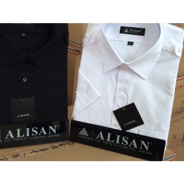 ALISAN Original: Kemeja Pangkat / Pilot Lengan Pendek /SIZE 14,5 - 16/ - Putih, 15