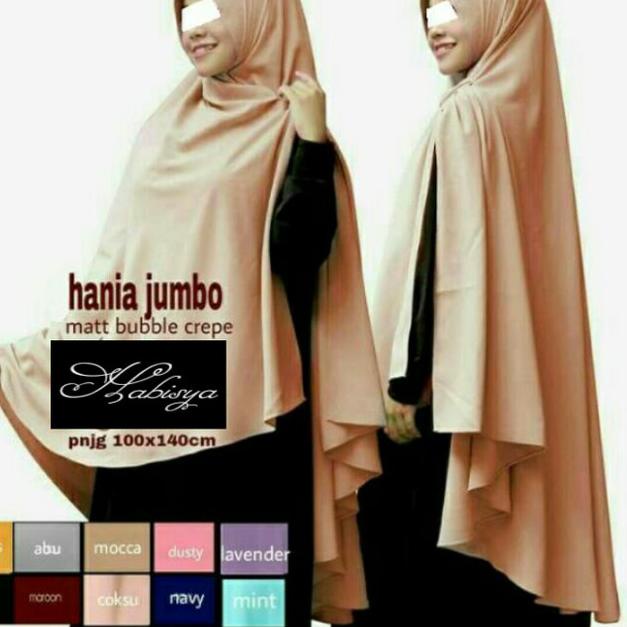 Kerudung khimar syari jumbo hania original - Putih