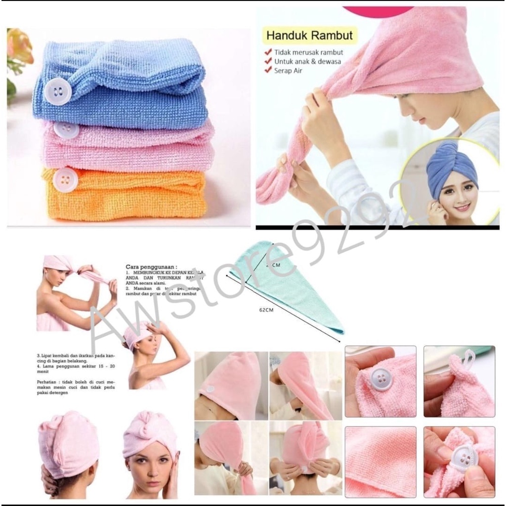 Handuk Keramas Handuk Kepala Head Towel Pengering Rambut