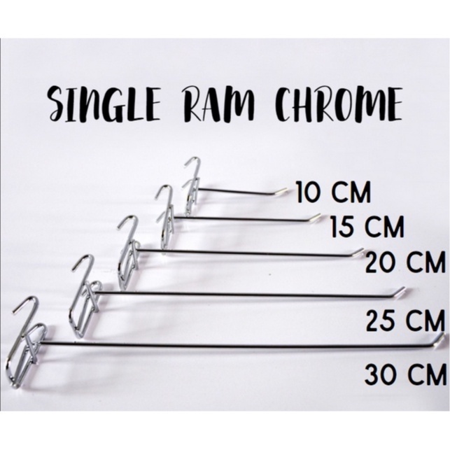 HOOK CANTOLAN RAM SINGLE CHROME (10cm-30cm) isi 10