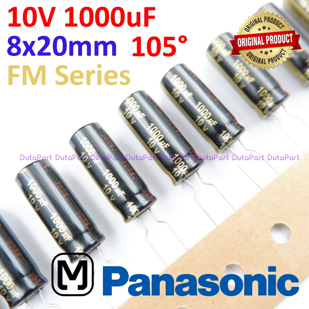 10V 1000uF ORIGINAL PANASONIC FM Series Kapasitor Capasitor Elko Elco