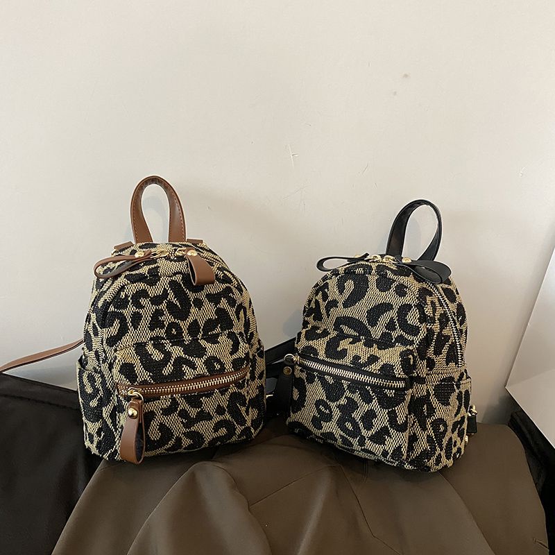 ✷Seraser leopard print ransel tas wanita 2021 baru Jepang dan Korea fashion tas mini all-match net merah tren tas bahu tunggal utusan