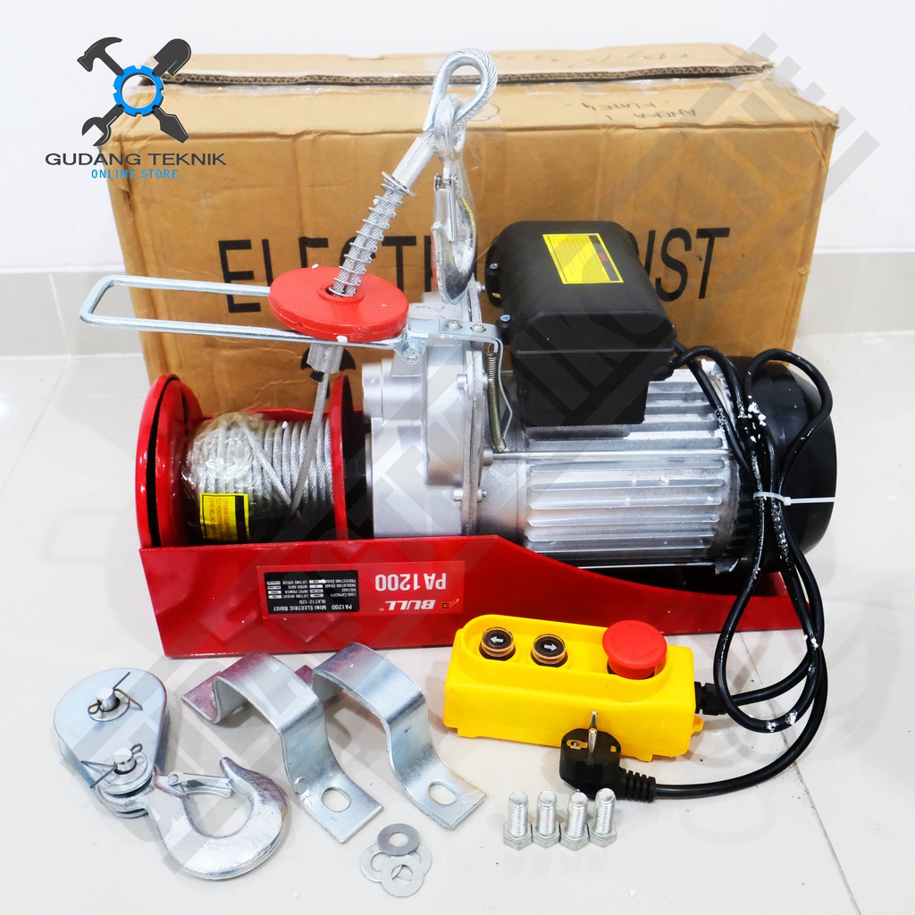 Electric Hoist BULL BLKT12-60 12 Meter 600Kg / Hoist Katrol BLKT12-120 12M 1200Kg - Katrol Listrik Elektrik PA600 PA1200