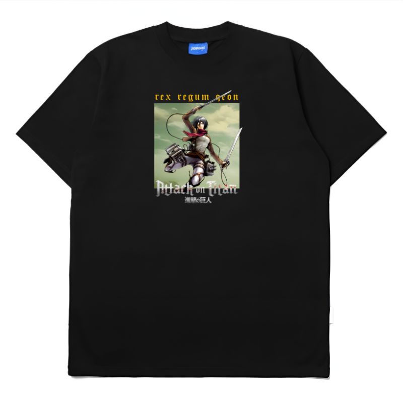 Kaos Baju Tshirt RRQ x Attack on Titan Mikasa Ackerman Original High Quality