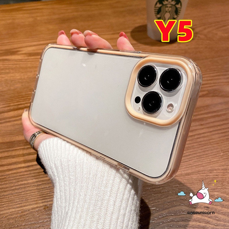 Bumper Shockproof 3-in-1 Case Oppo A17 A58 A78 A16 A15 A57 A77 A96 A76 A36 A95 A74 A54 A94 A12 A7 A5s A3s A12E A5 A9 A55 A16K A31 Mewah Bening Simple Lembut Candy Color Frame Cover