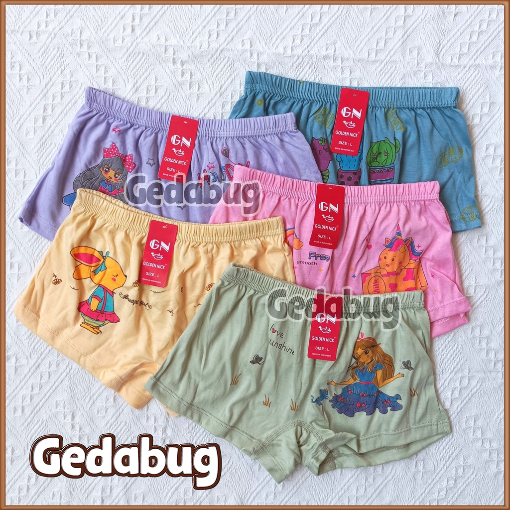 CD Boxer Anak Golden Nick SA-077 Print | Celana dalam anak Girl/Cewe Bahan katun lembut | Gedabug