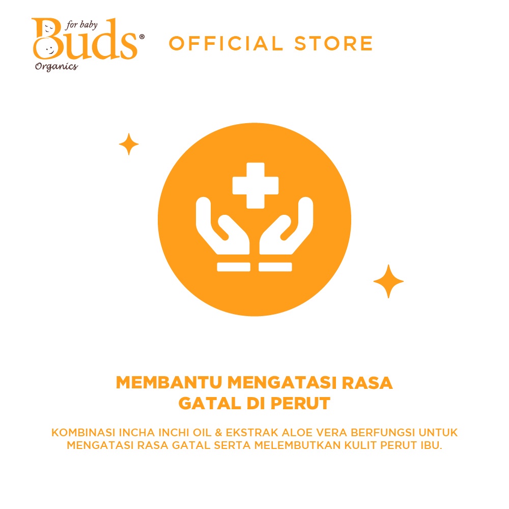 Buds Organics Beautiful Blooming Belly Stretch Mark Cream - Lotion atau Krim Pellindung dan Perawatan Kulit Ibu Hamil - 150g