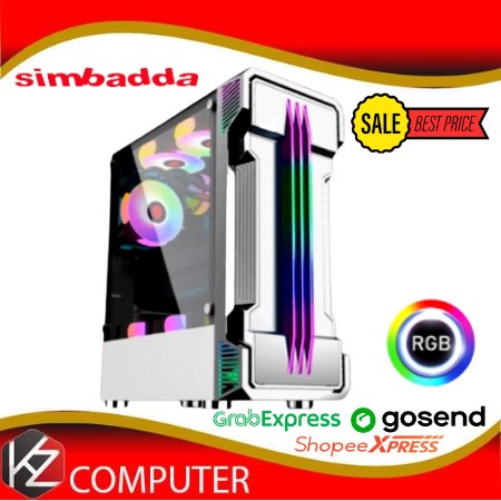 Casing Simbadda BattleGround 08 - ATX, mATX Tempered Glass Gaming Case