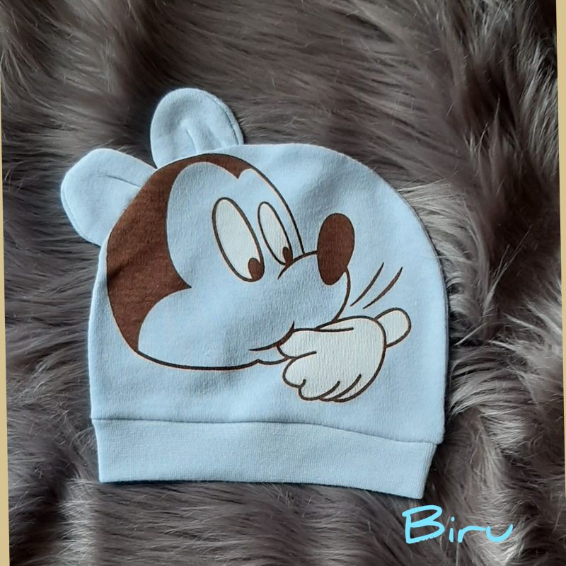 DITI BABY- Single layer mickey hat bayi laki-laki/perempuan 0-6 bulan