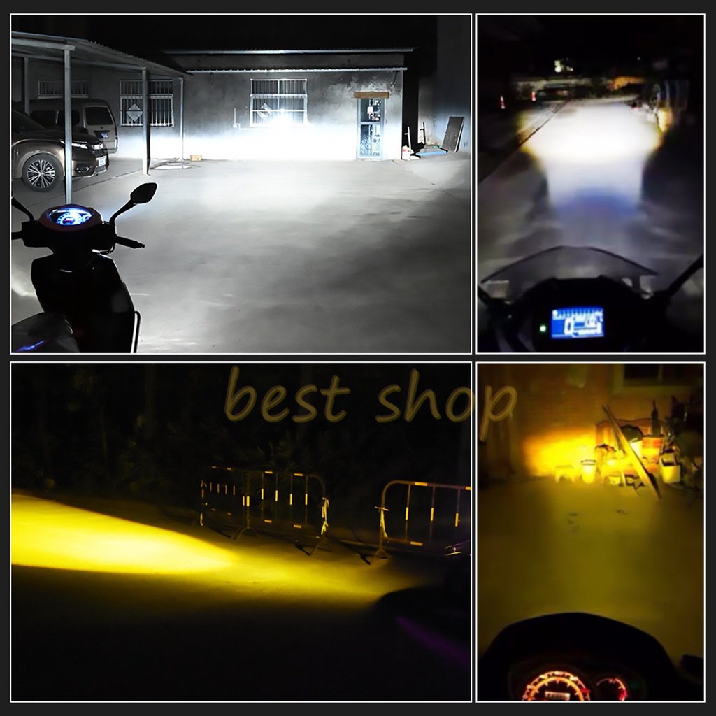 1pc Lampu Depan Motor Bohlam LED P15D BA20D (H6) H4 Duawarna Hi Lo beam Sepeda Motor Lampu Depan Skuter Aksesoris