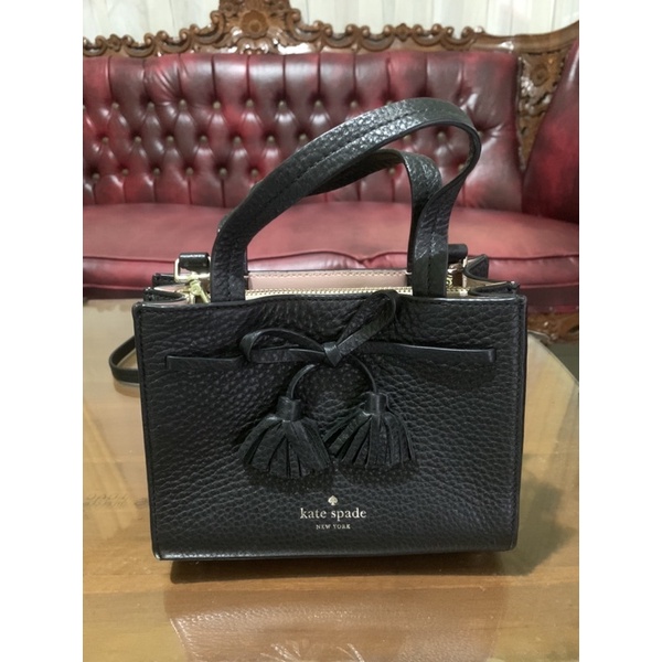 Jual preloved tas KATE SPADE original 100 warna hitam mini size