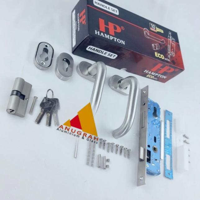 Kunci + Handle Hampton Komplit Set Pintu Aluminium