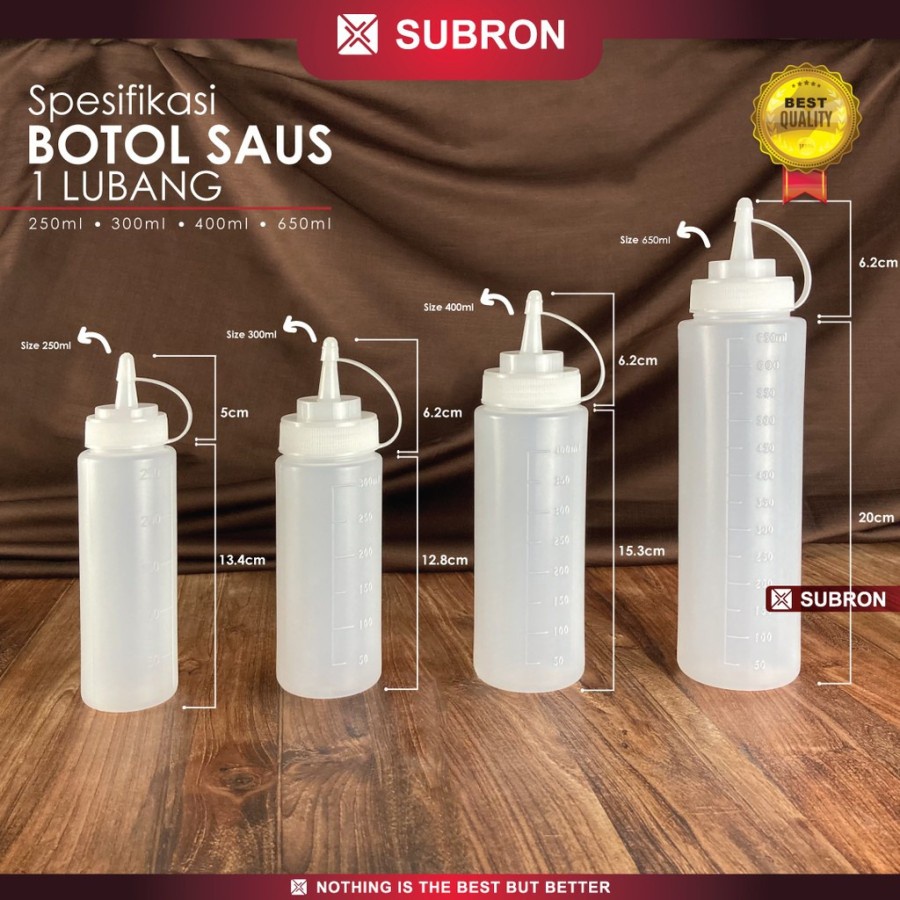 Botol Saus 1 Lubang Tomat Kecap Sambal Mayonaise - SUBRON