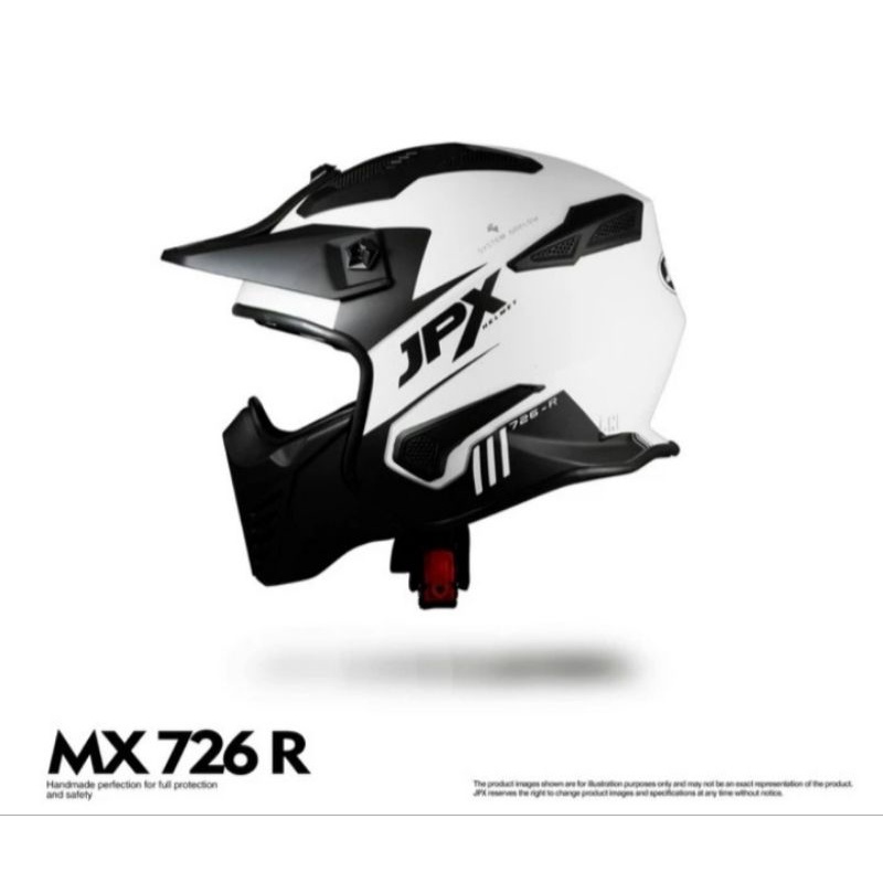 Helm JPX MX 726 R Putih Motif