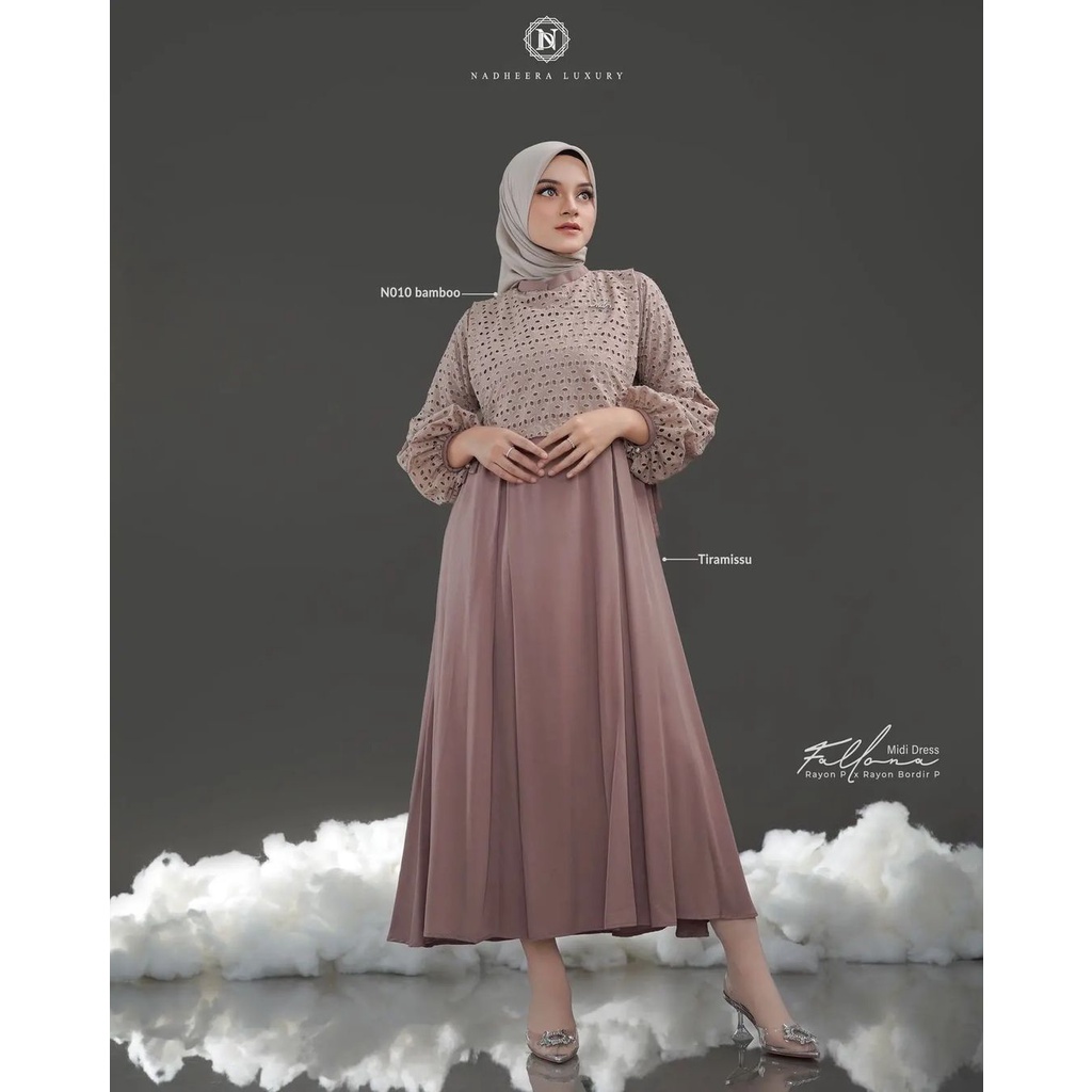 FALLONA MIDI DRESS SIZE XXXL WARNA TIRAMISU BY NADHEERA LUXURY