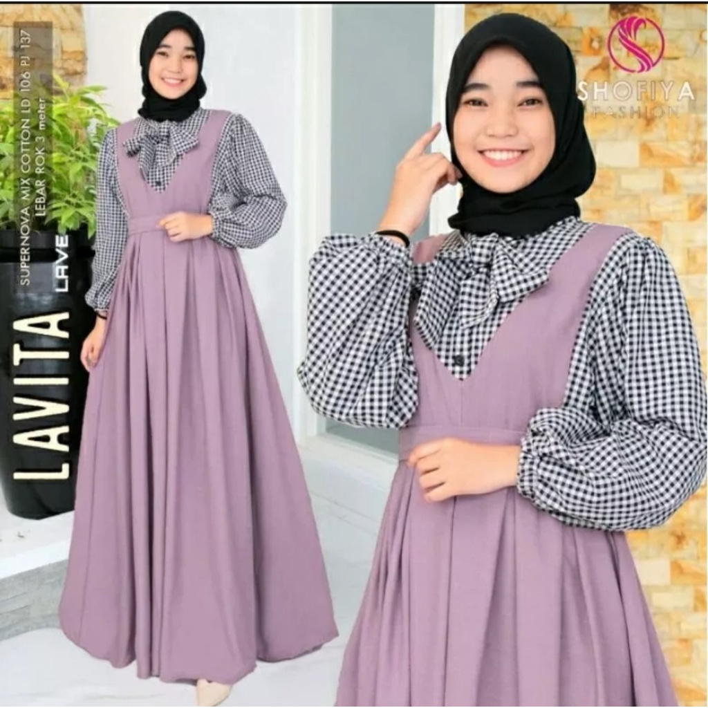 Dress Lavita Model Terbaru Kekinian / baju gamis anakTanggung / Remaja terbaru 2025