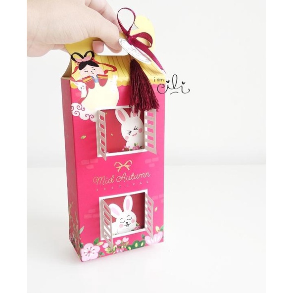 

(BOX RED HOUSE MOONCAKE ISI 2) kotak mooncake mid autumn [10 set]
