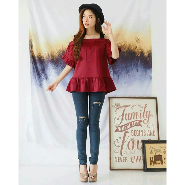 Sharleen Blouse Sabrina Atasan Big Size