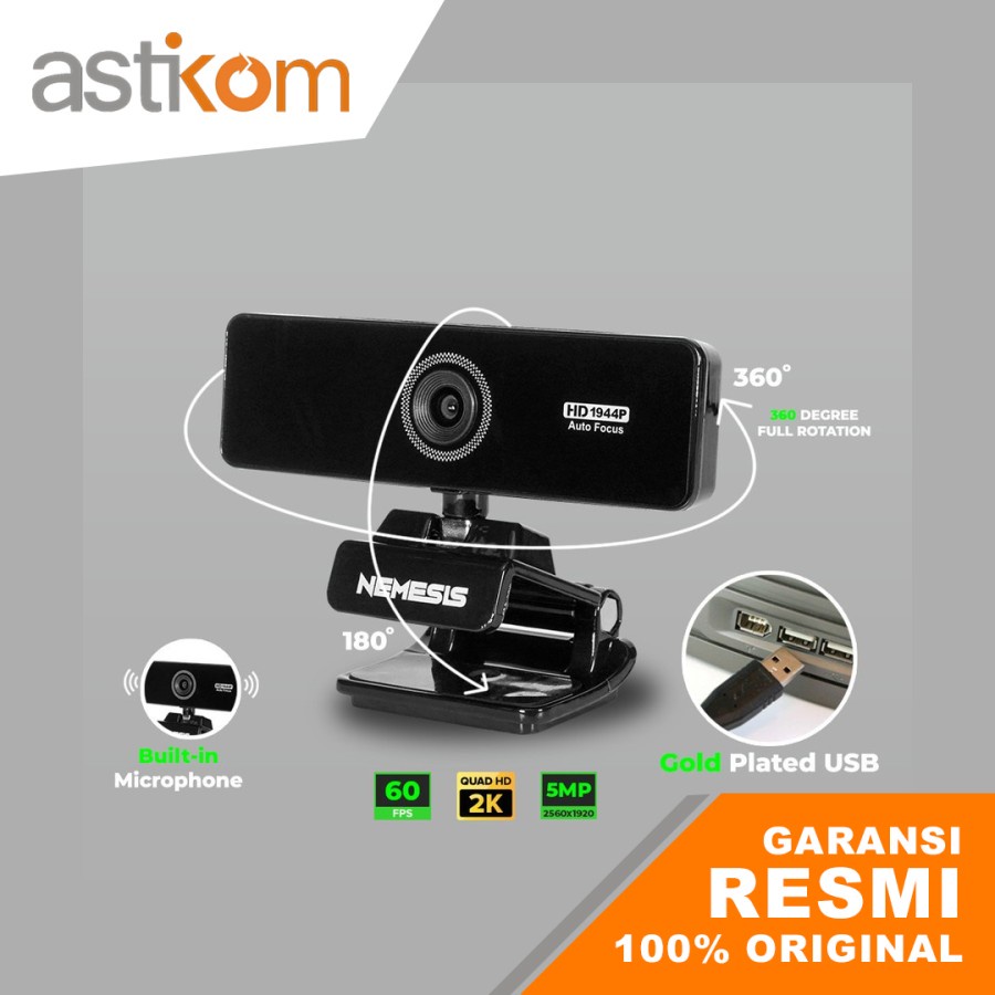 Webcam Nyk A96 Severus Quad HD Real 2K Auto Focus | By Astikom