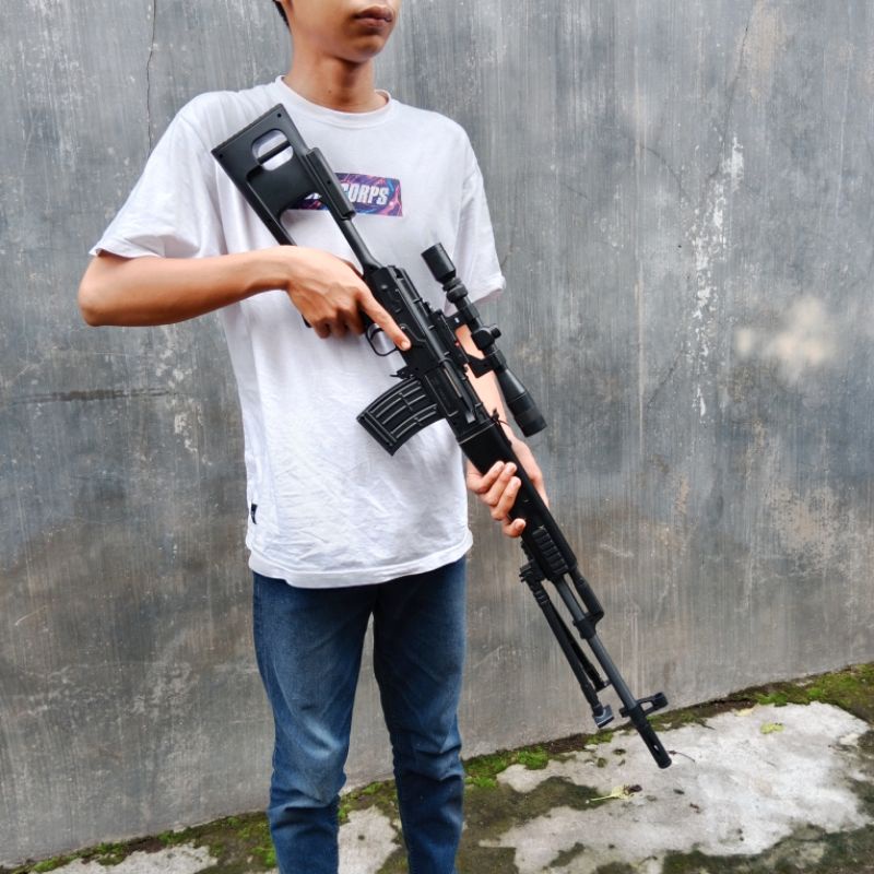 (Full black ver) Mainan Kokang SNI DCOBRA M890 SVD Hitam - STANDART ORIGINAL TOYS
