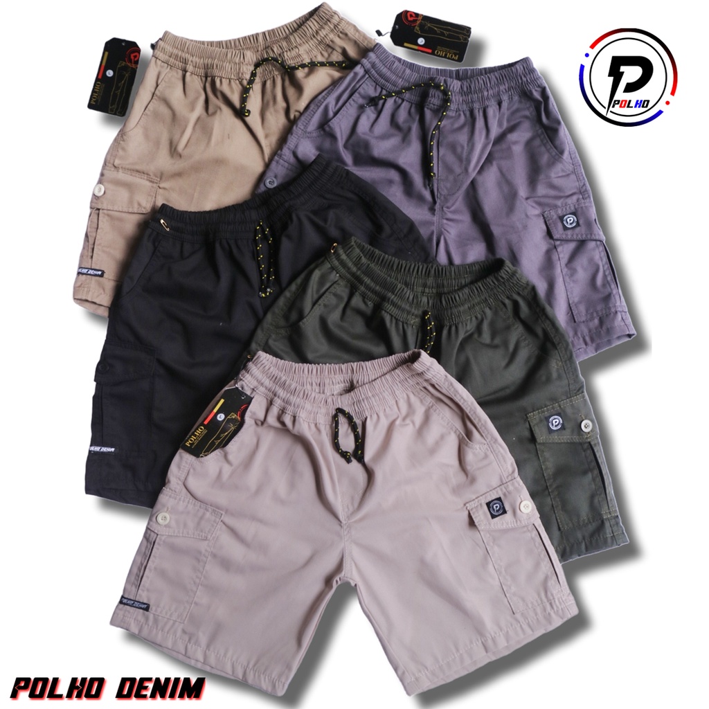 Celana Pendek Boardshort Cargo Polho Denim