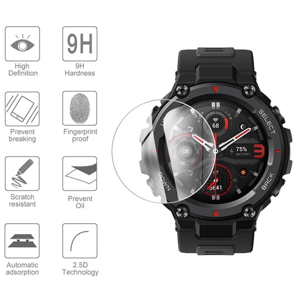 Tempered Glass Pelindung Lensa Kamera Smartwatch Amazfit T-Rex 2