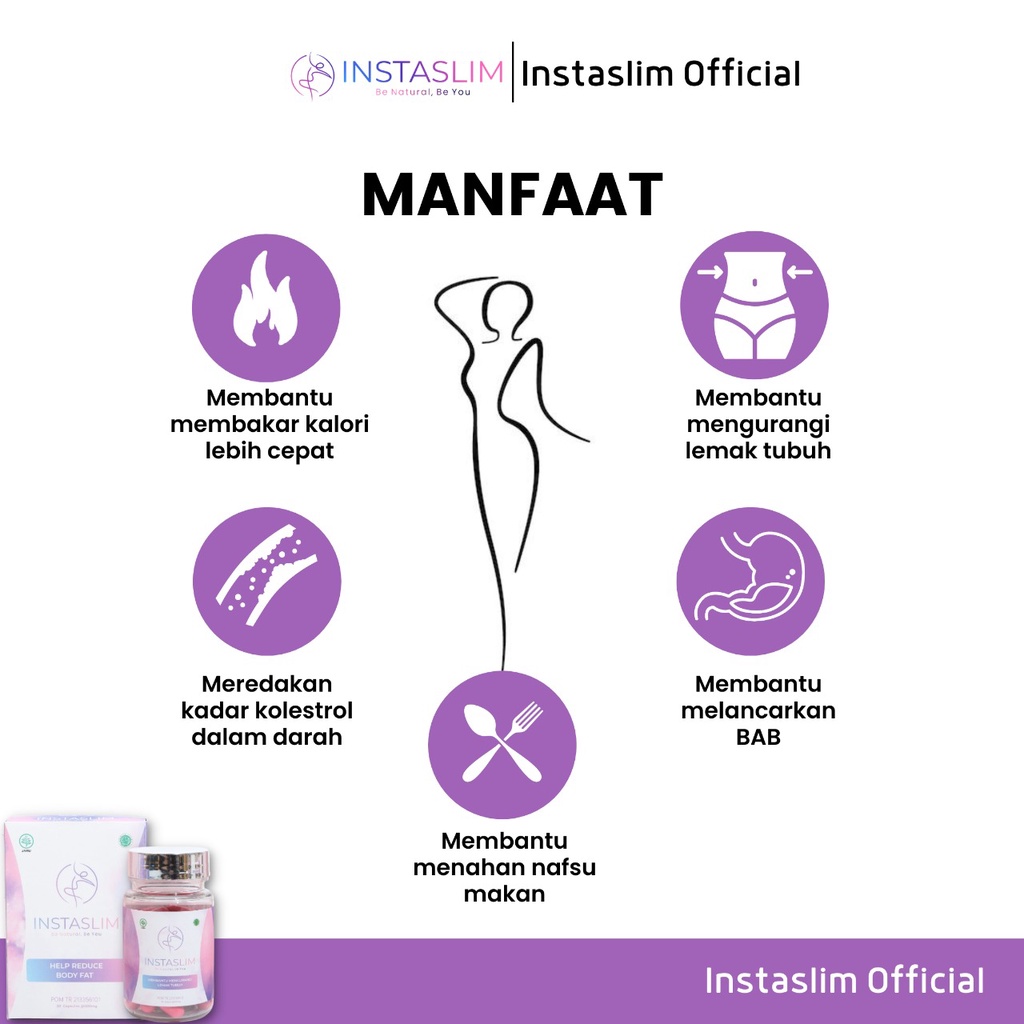 INSTASLIM PELANGSING BADAN - OBAT DIET AMPUH - PELUNTUR LEMAK - PENGECIL PERUT BUNCIT