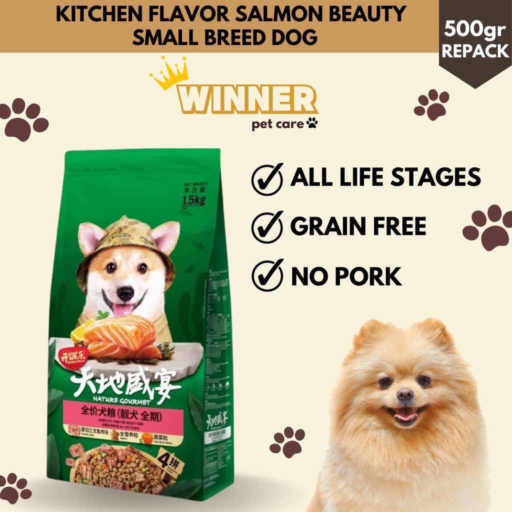 Kitchen Flavor Salmon Beauty Dog Food Small Breed Repack 500gr