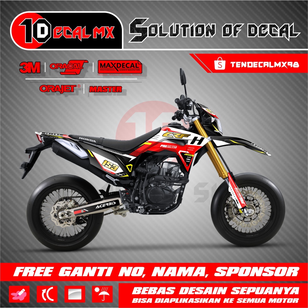 DECAL STIKER CRF 150L MERAH HITAM FULL BODY