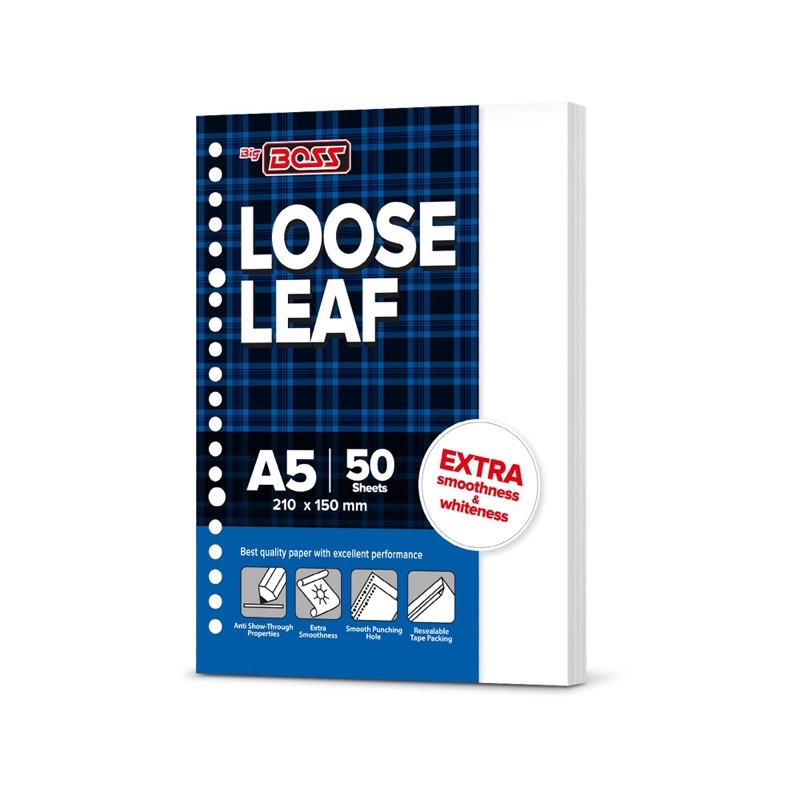 

ISI BINDER POLOS LOOSE LEAF BIGBOSS POLOS UKURAN A5