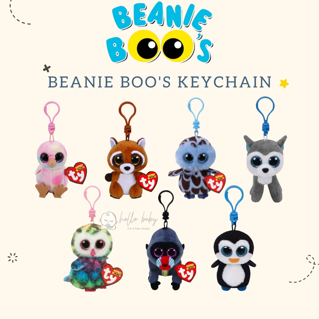 TY Beanie Boos Kecyhain Gantungan Kunci Boneka Beanie Babies