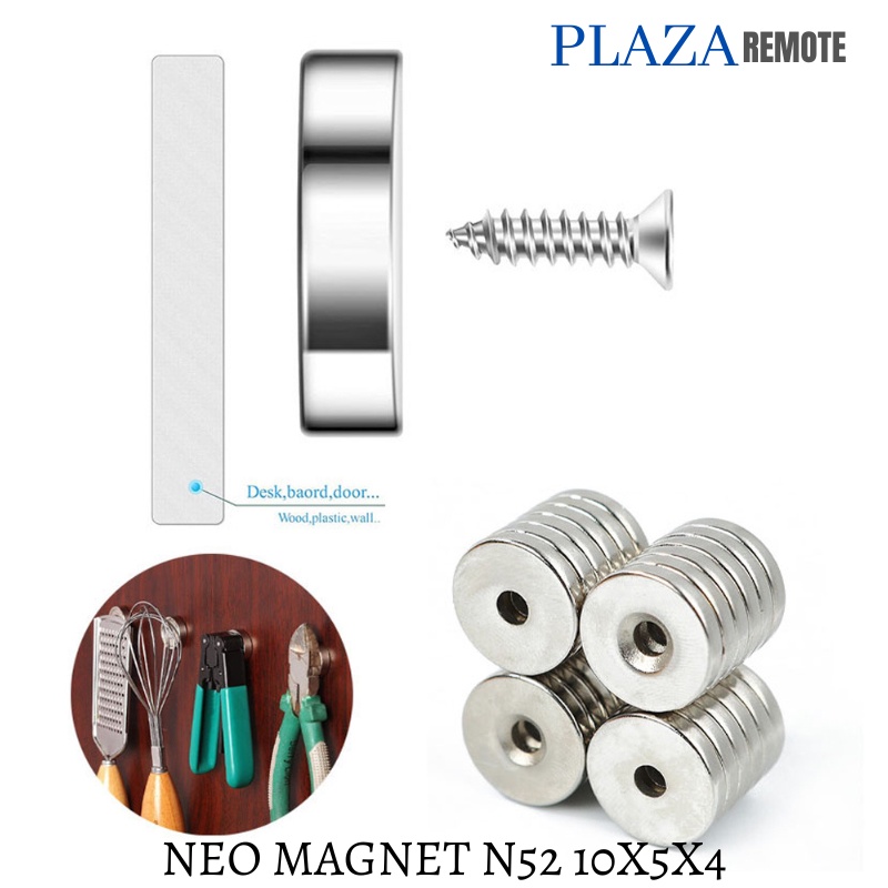 NEO MAGNET NEODYMIUM N52 SUPER KUAT COIN CINCIN LUBANG 10X5X4