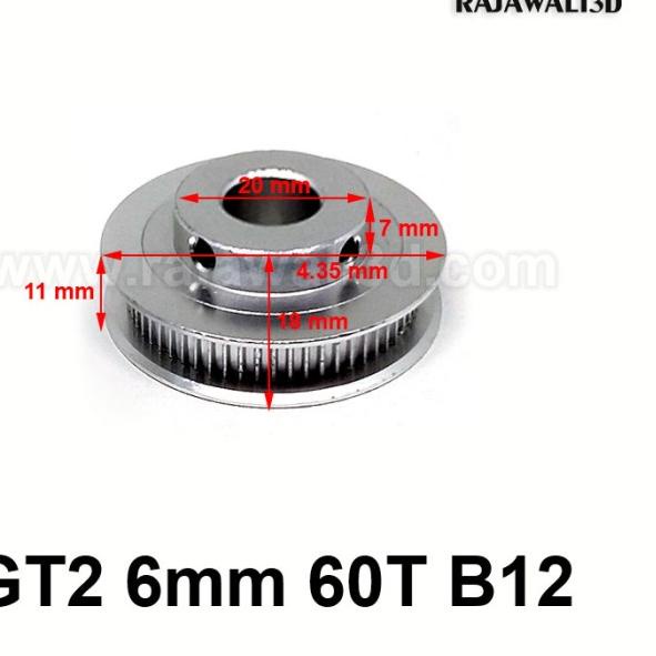 GT2 TIming Pulley 60 Teeth Bore 12mm Belt 6mm