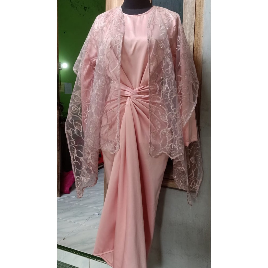 3IN1 (Outer+Wrap Skirt+Blouse) One set rok lilit Blouse inner manset lengan panjang &amp; oter lengkap murah siap pakai | Size S - XL5 (BIG SIZE)