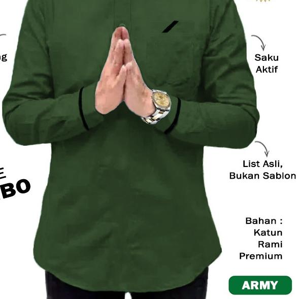 LM 27751 Baju Pria Lengan Panjang KOKO RAJA PAKISTAN RAMI Size JUMBO - Abu-abu, L