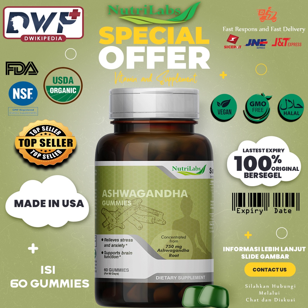 Nutrilabs Ashwagandha isi 60 Gummies (SETARA GOLI)