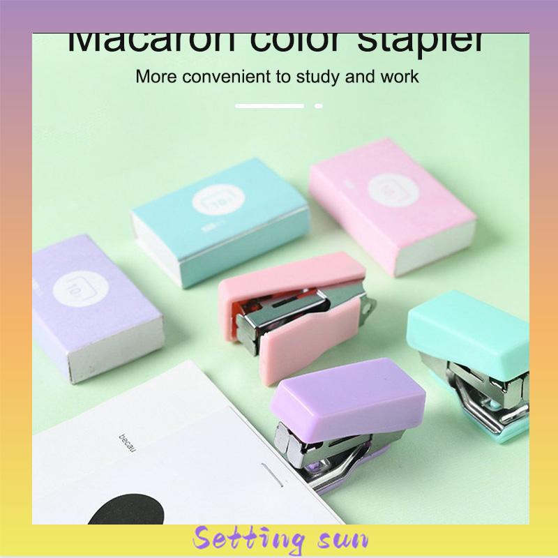 stapler staple cute set Stapler Mini Set Staples Perlengkapan Kantor  Mengikat Logam Kreatif TN