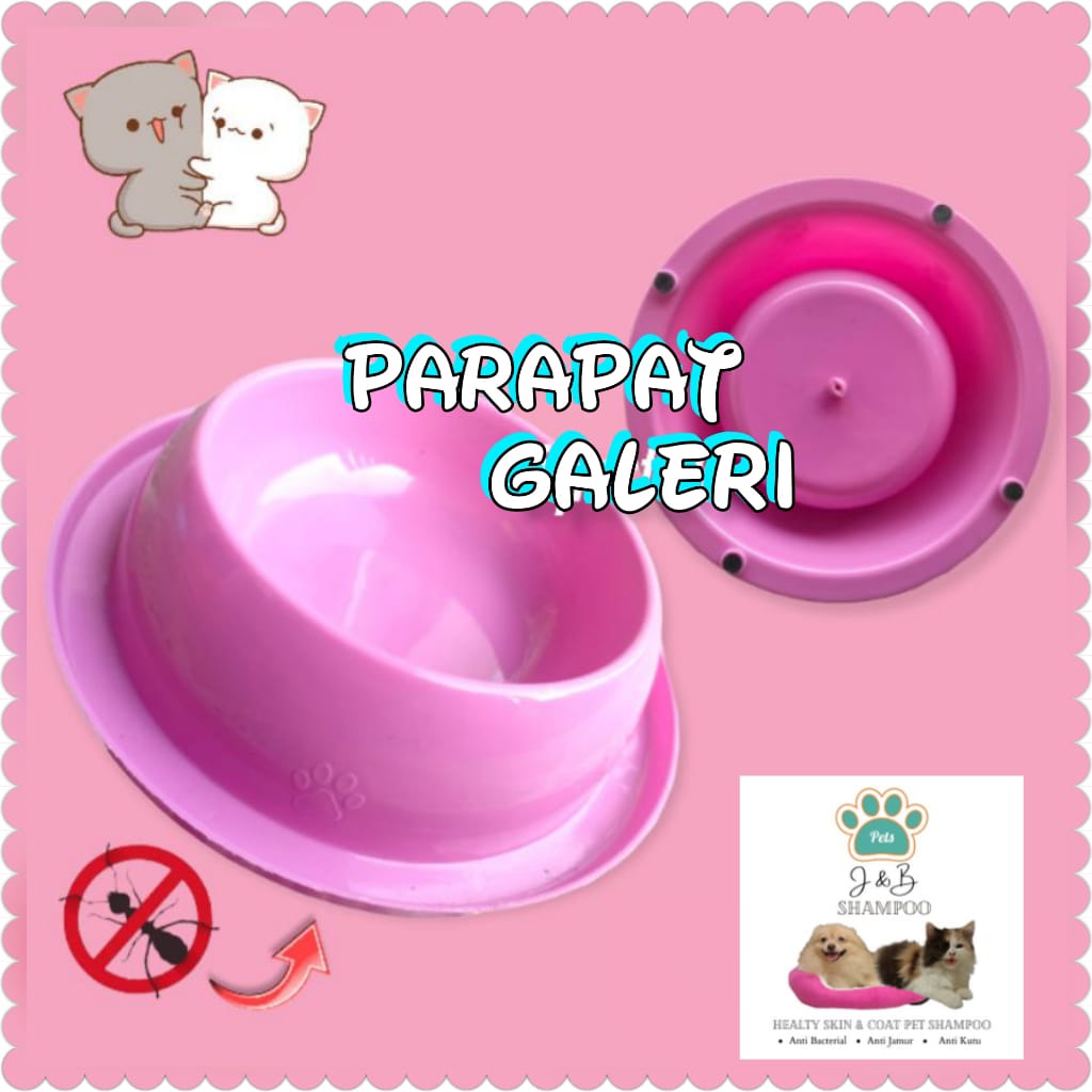 Pet Bowl - Tempat Makan Kucing - Anjing - Anti Semut &amp; Anti Selip New Version Motif Paw Timbul