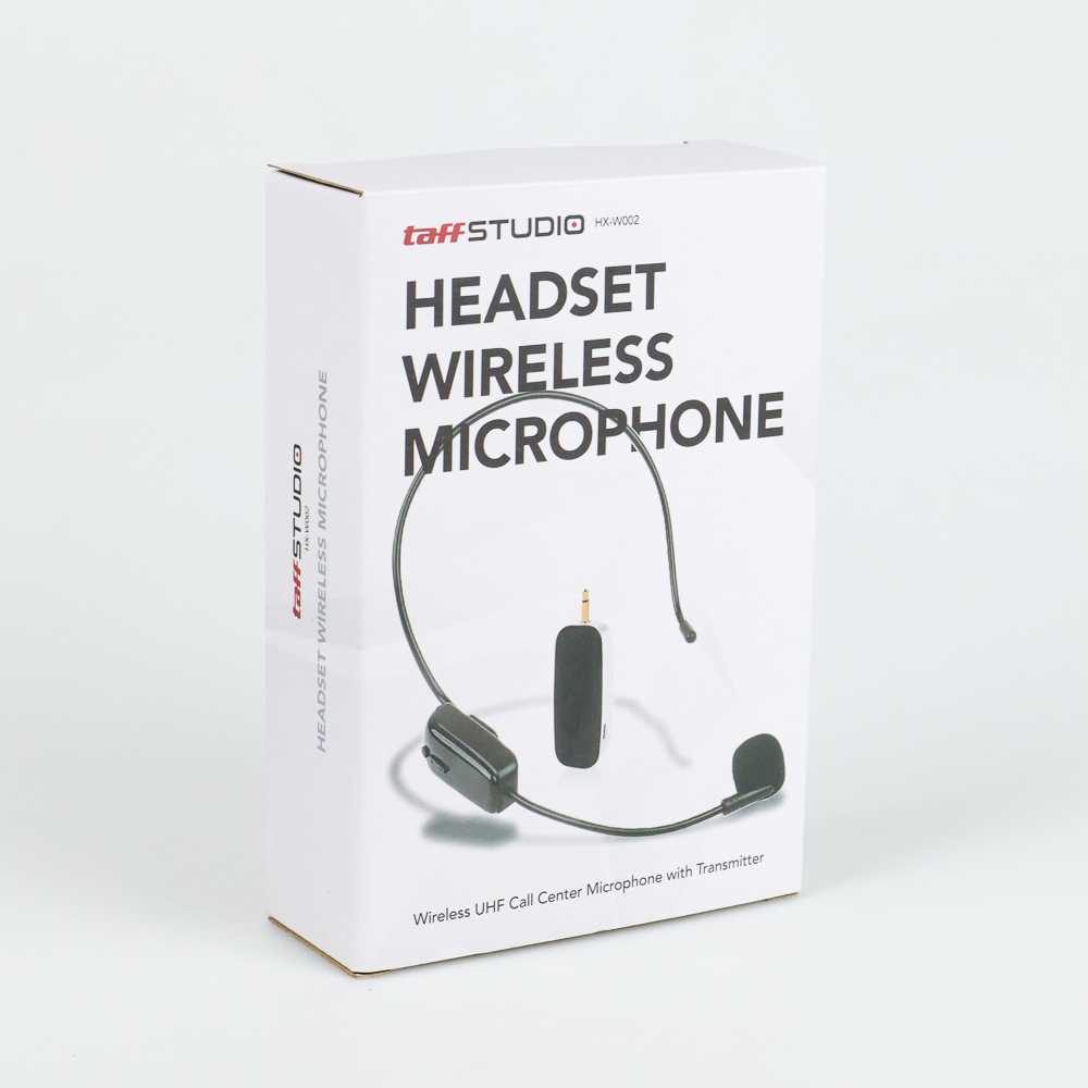 TaffSTUDIO Wireless UHF Call Center Mic with Transmitter Chip Digital Mikrofon Multifungsi Desain Nyaman Berkualitas