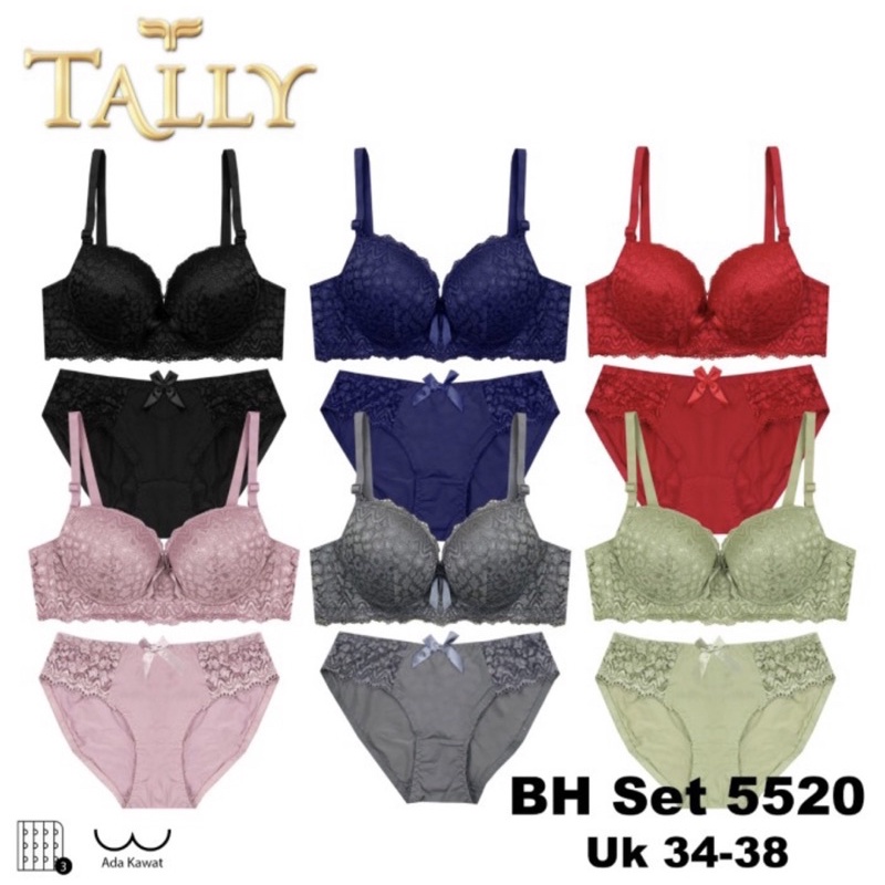 bra set | Bh set + Cd TALLY 5520 model brukat pakai kawat dan busa tipis