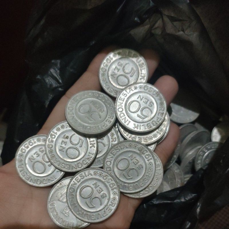 koin kuno indonesia 50 sen